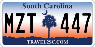 SC license plate MZT447