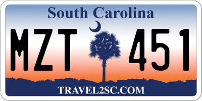 SC license plate MZT451