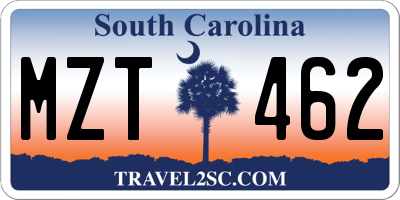 SC license plate MZT462