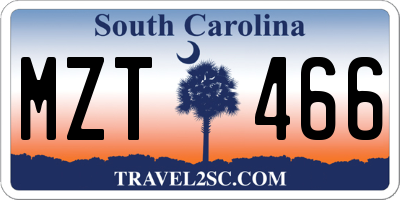 SC license plate MZT466