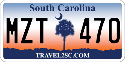 SC license plate MZT470