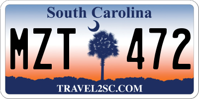 SC license plate MZT472