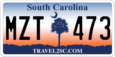 SC license plate MZT473