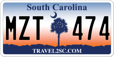 SC license plate MZT474