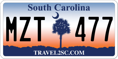 SC license plate MZT477
