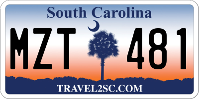 SC license plate MZT481