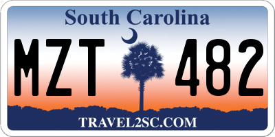 SC license plate MZT482