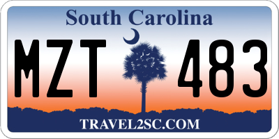 SC license plate MZT483