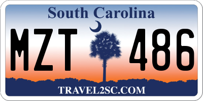 SC license plate MZT486