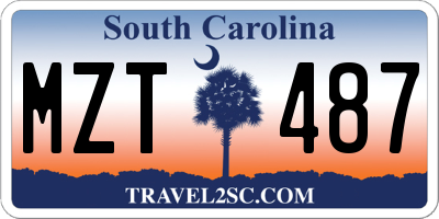 SC license plate MZT487