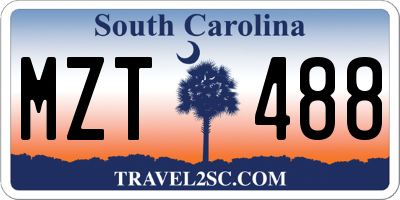 SC license plate MZT488