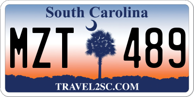 SC license plate MZT489
