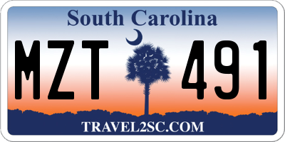 SC license plate MZT491