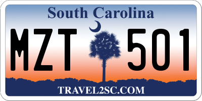 SC license plate MZT501