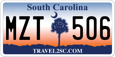 SC license plate MZT506