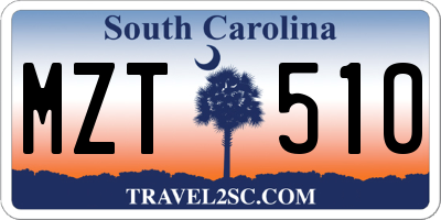 SC license plate MZT510