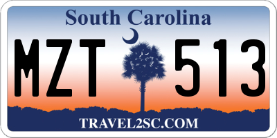SC license plate MZT513