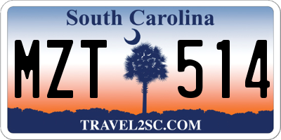 SC license plate MZT514