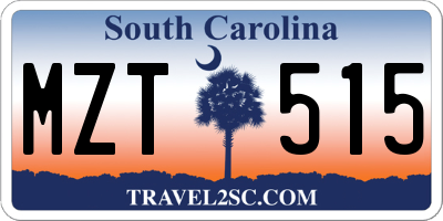 SC license plate MZT515