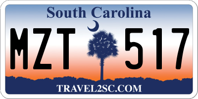 SC license plate MZT517