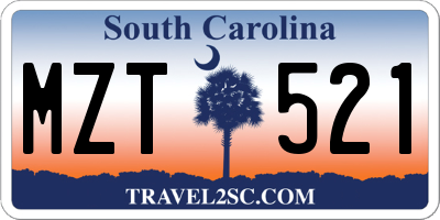 SC license plate MZT521