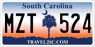 SC license plate MZT524