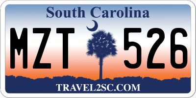 SC license plate MZT526