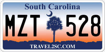 SC license plate MZT528