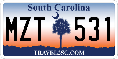 SC license plate MZT531
