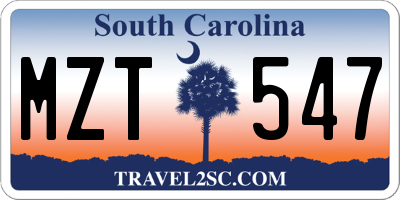 SC license plate MZT547