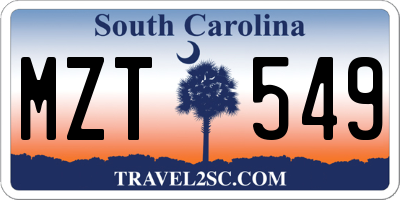 SC license plate MZT549