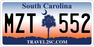 SC license plate MZT552