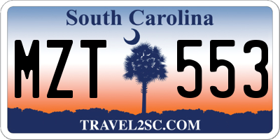 SC license plate MZT553