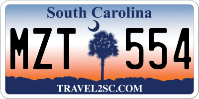 SC license plate MZT554
