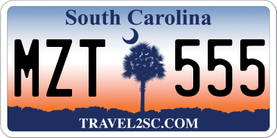 SC license plate MZT555