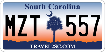 SC license plate MZT557