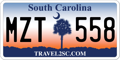SC license plate MZT558