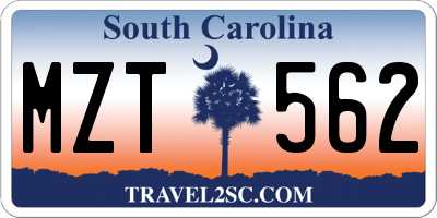 SC license plate MZT562