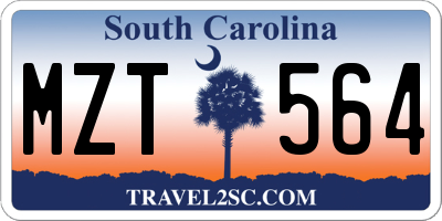 SC license plate MZT564