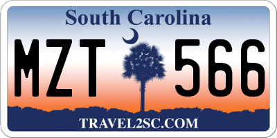 SC license plate MZT566