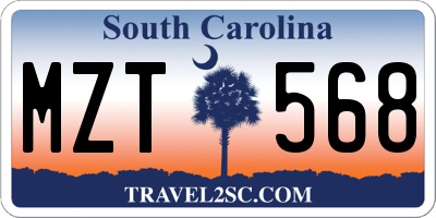 SC license plate MZT568