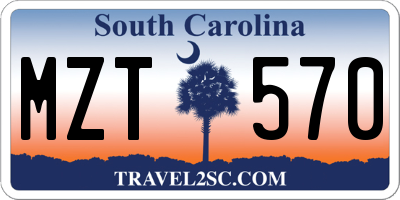 SC license plate MZT570