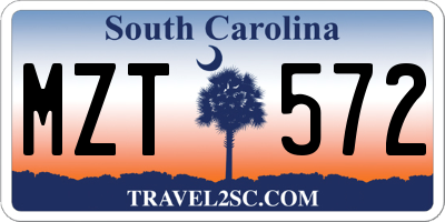 SC license plate MZT572