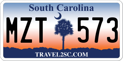 SC license plate MZT573