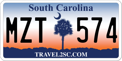 SC license plate MZT574
