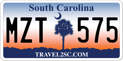 SC license plate MZT575