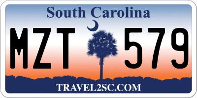 SC license plate MZT579