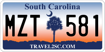 SC license plate MZT581