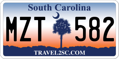 SC license plate MZT582