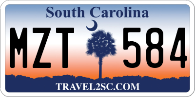 SC license plate MZT584